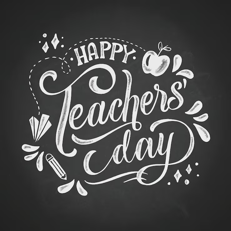Stylish black-and-white card for Teachers’ Day