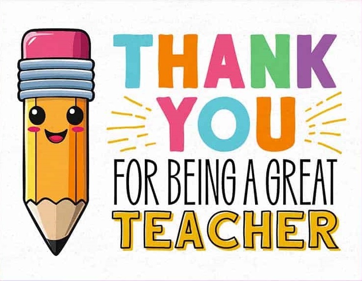 Cheerful colorful card for Teacher Appreciation Week
