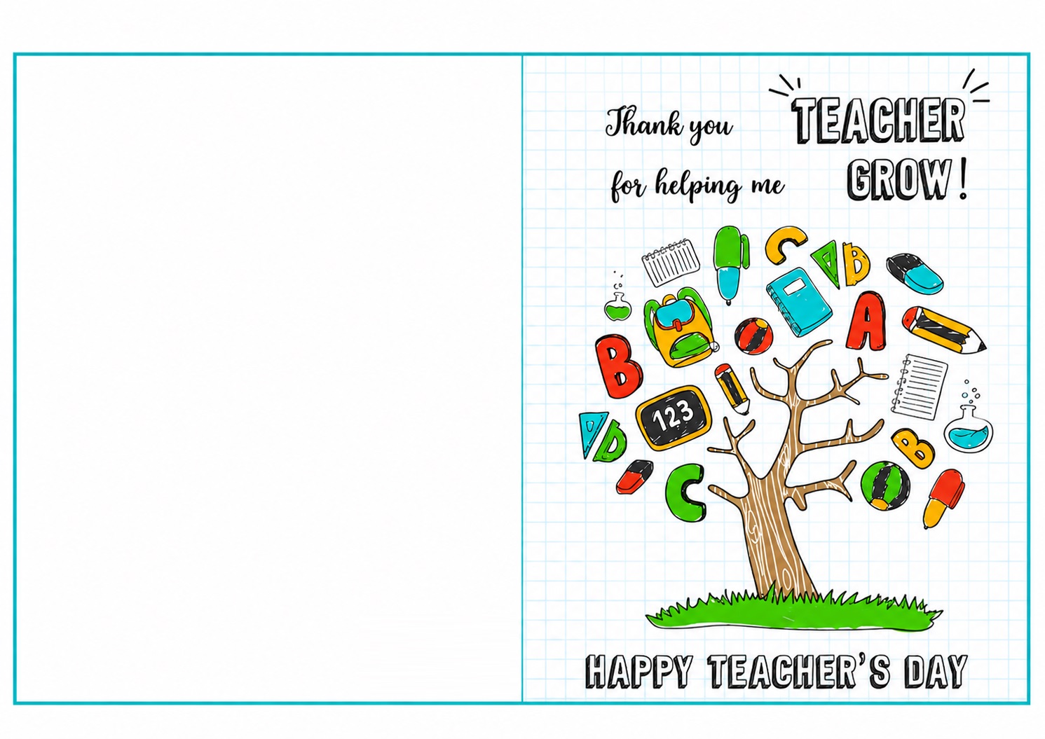 Colorful card for Teacher Appreciation Week