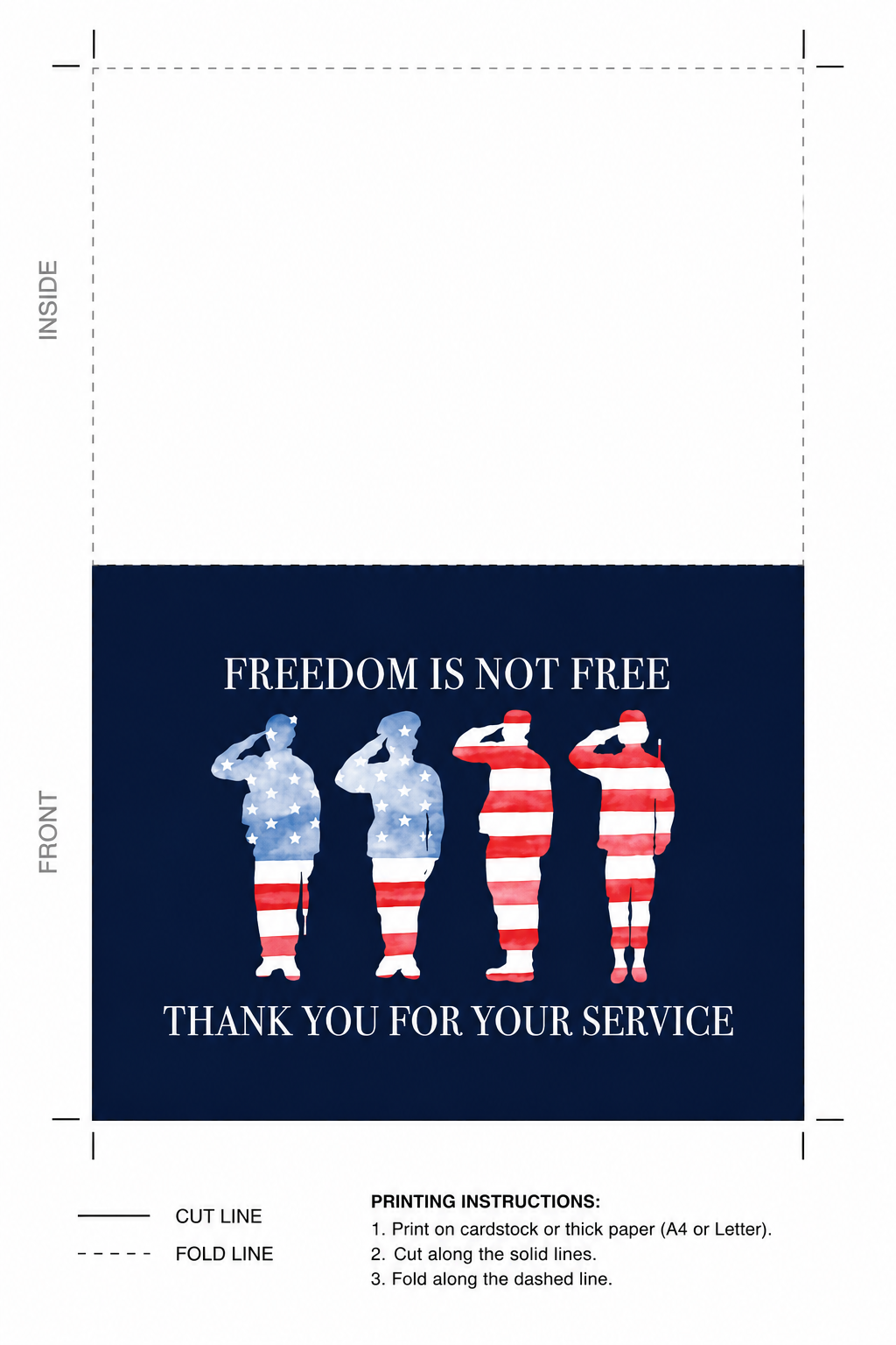 Respectful patriotic card for Veterans Day