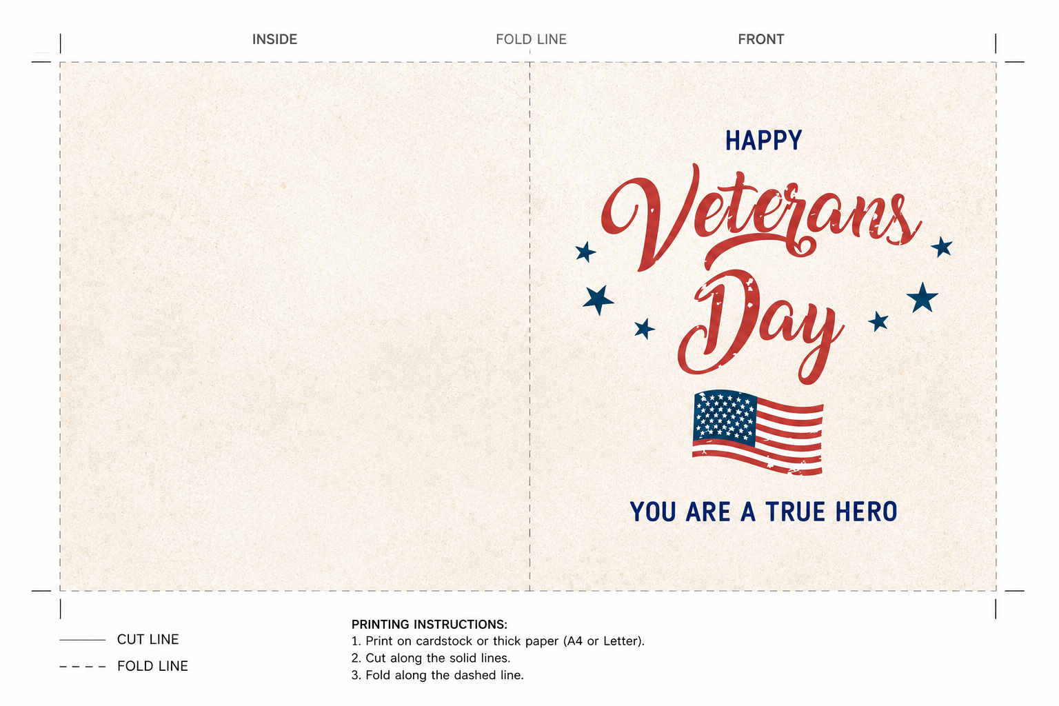 Patriotic card for Veterans Day USA
