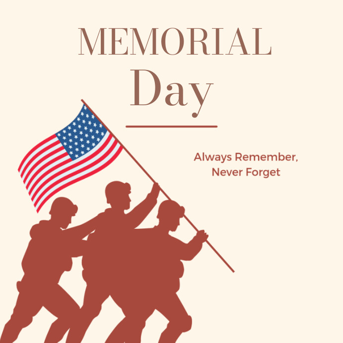 Memorial card for Memorial Day USA