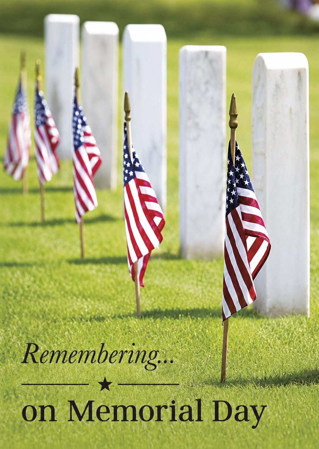 Remembrance card for Memorial Day USA