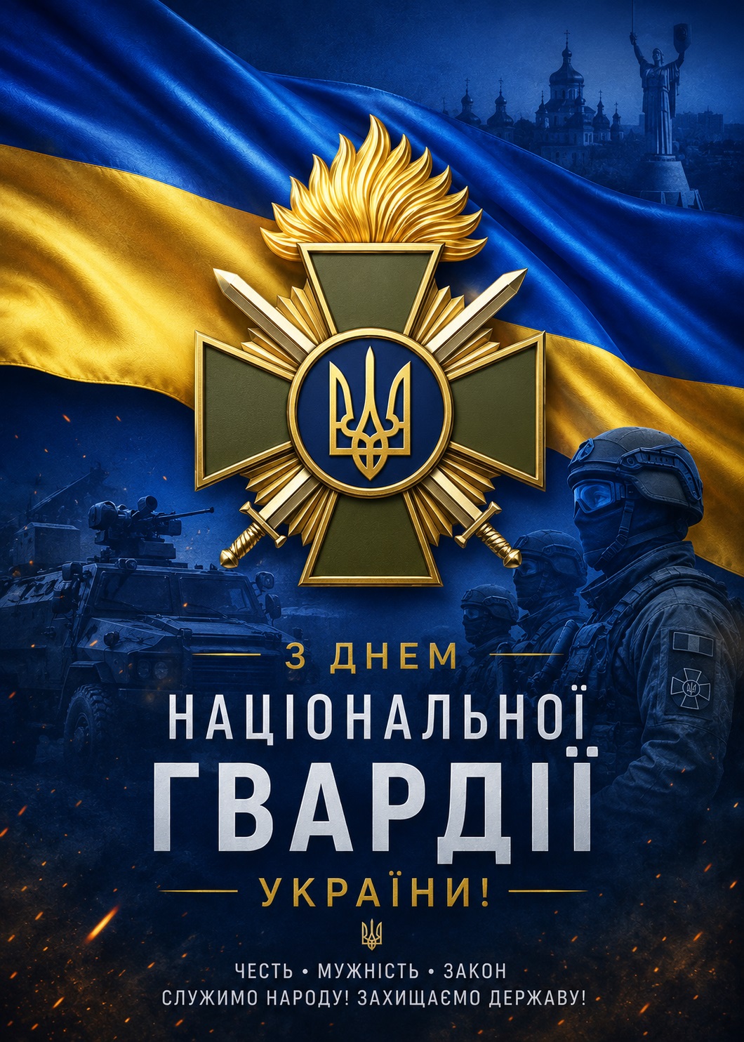 Patriotic card for Ukraine National Guard Day