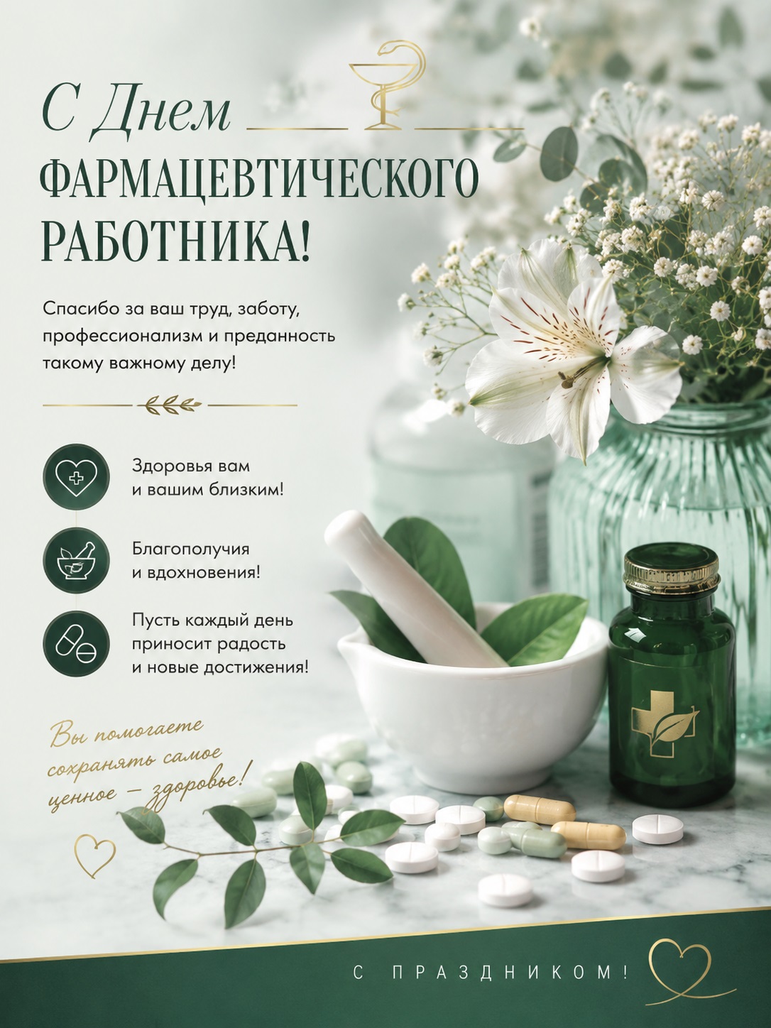 Elegant card for Pharmaceutical Workers' Day