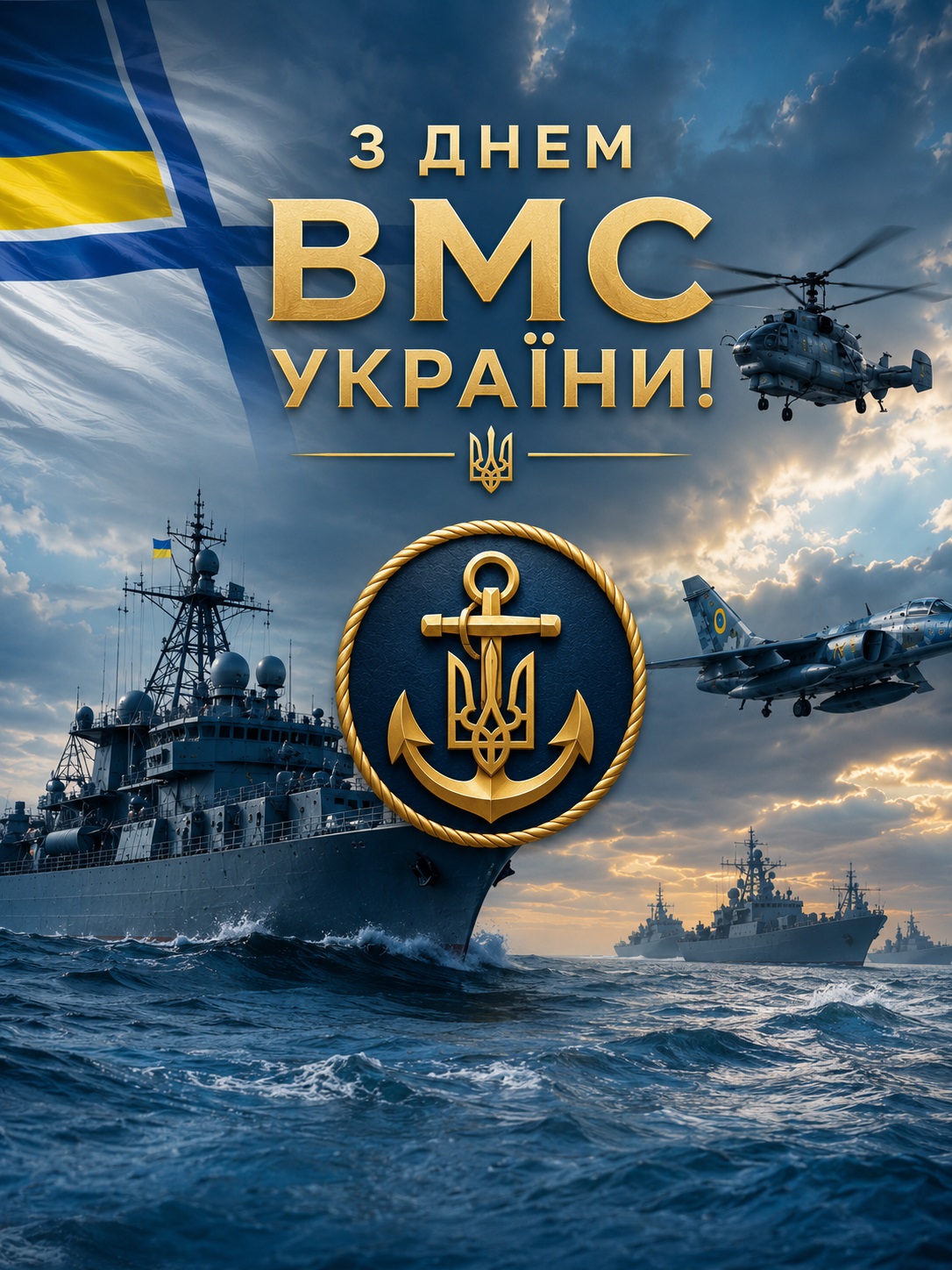 Patriotic card for Ukrainian Navy Day