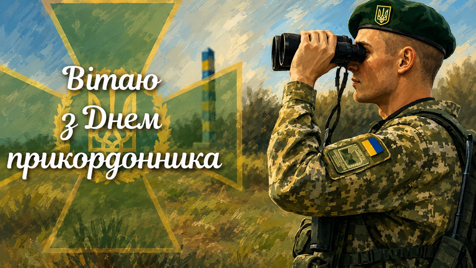Patriotic card for Border Guard Day and defender