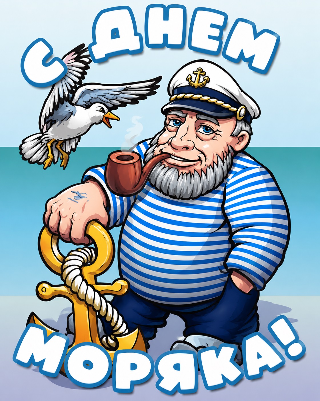 Cheerful Themed Card for Sailor’s Day