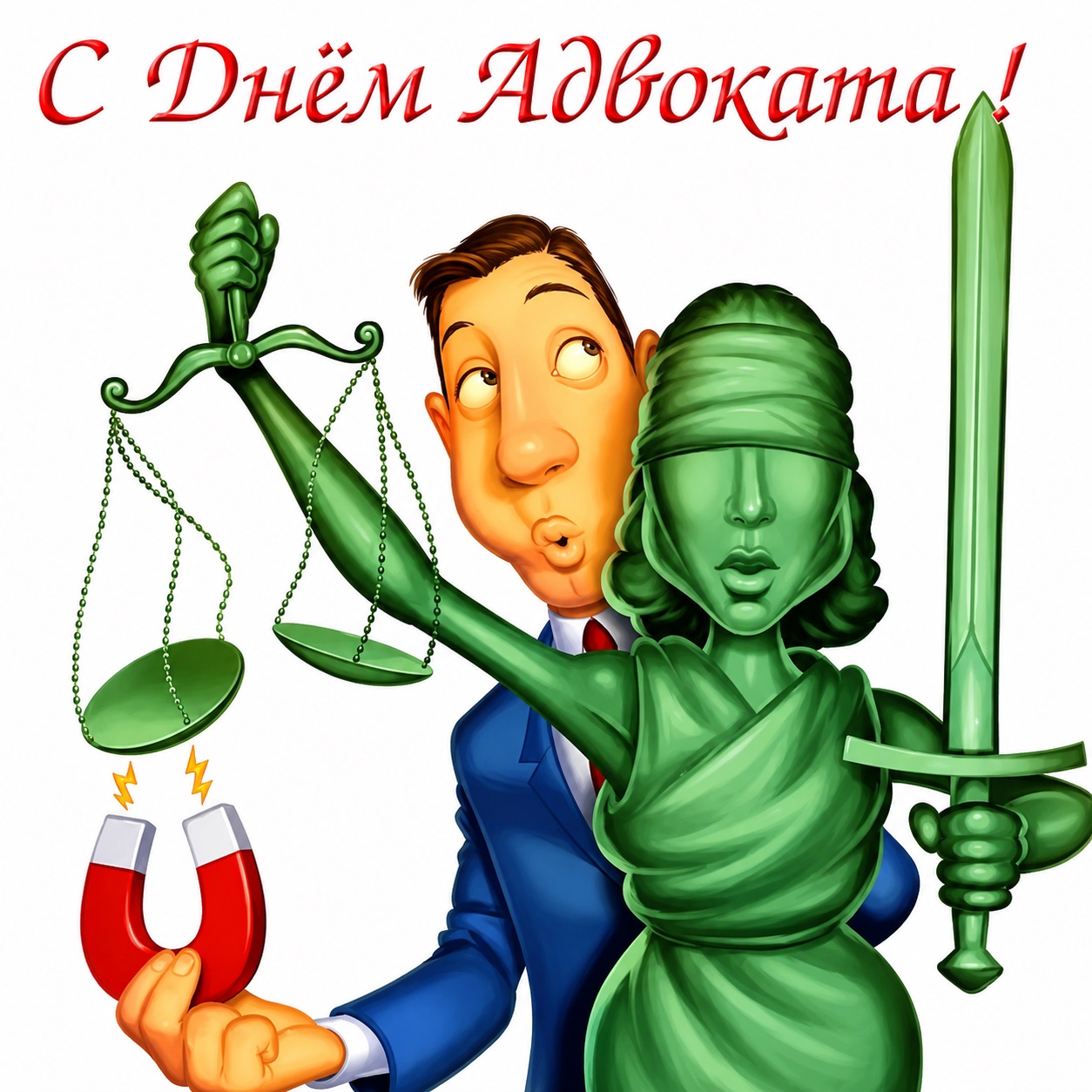 Funny card for Lawyer's Day with Justice