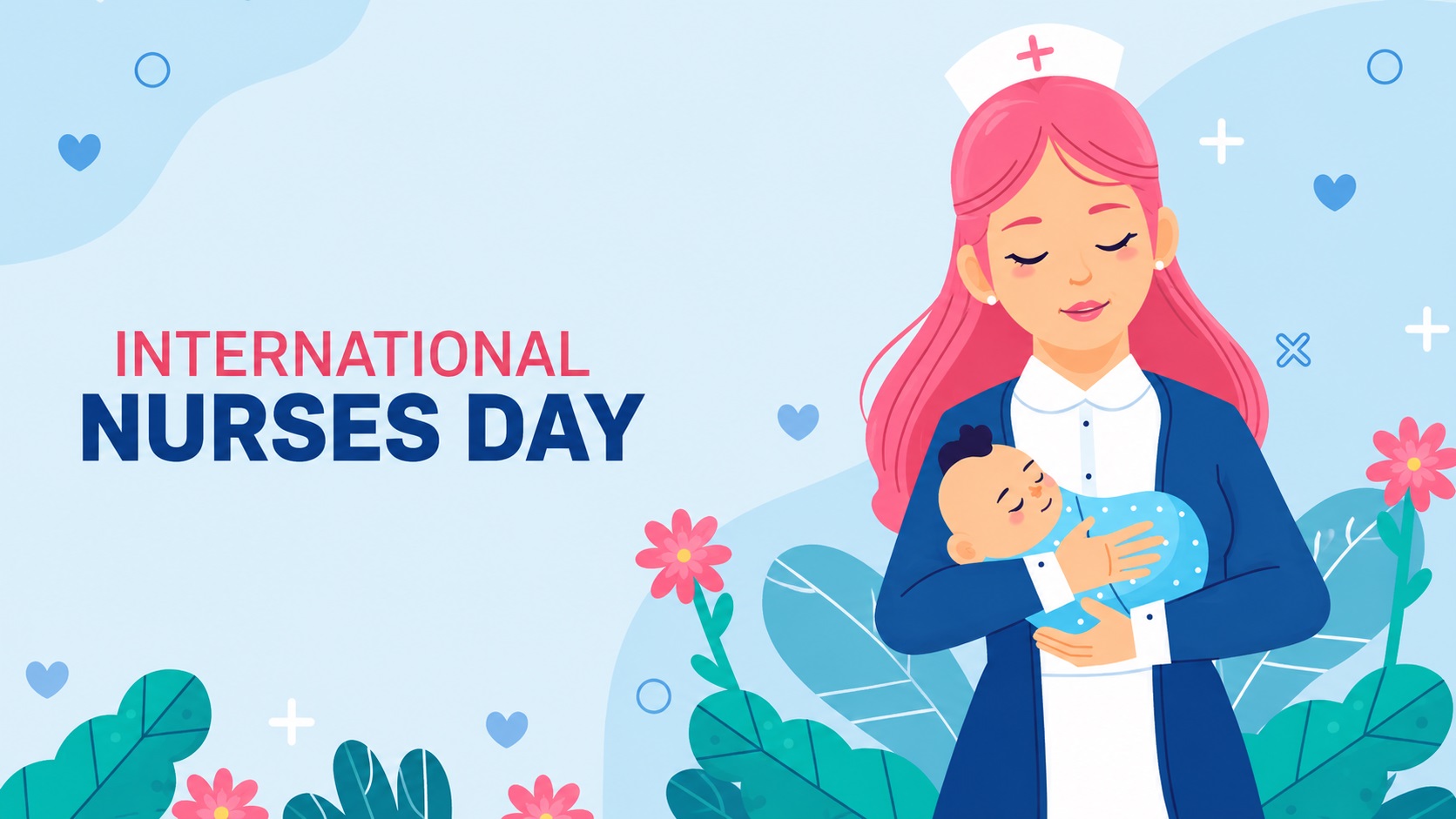 Cheerful greeting card for International Nurses Day