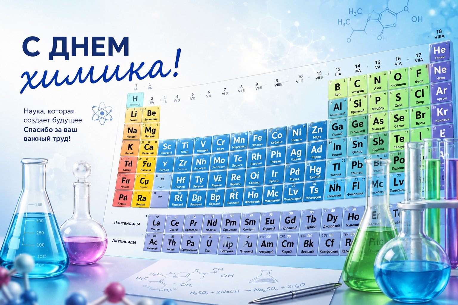 Scientific card for Chemist’s Day colleague