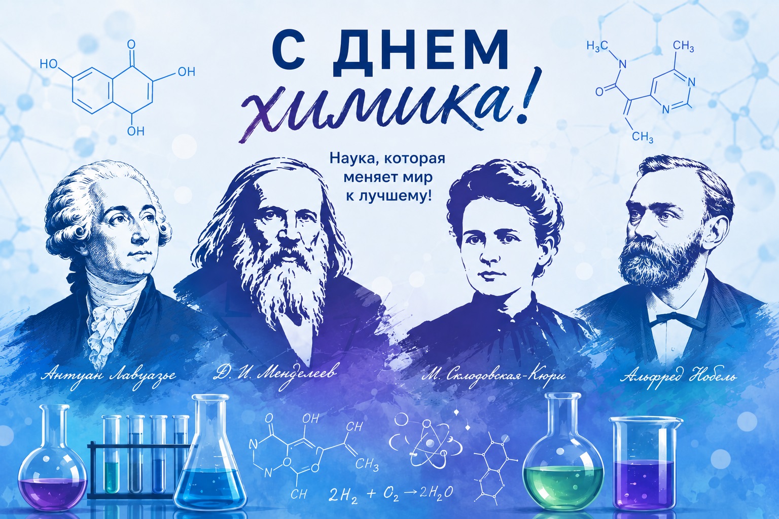 Memorable card for Chemist’s Day scientist