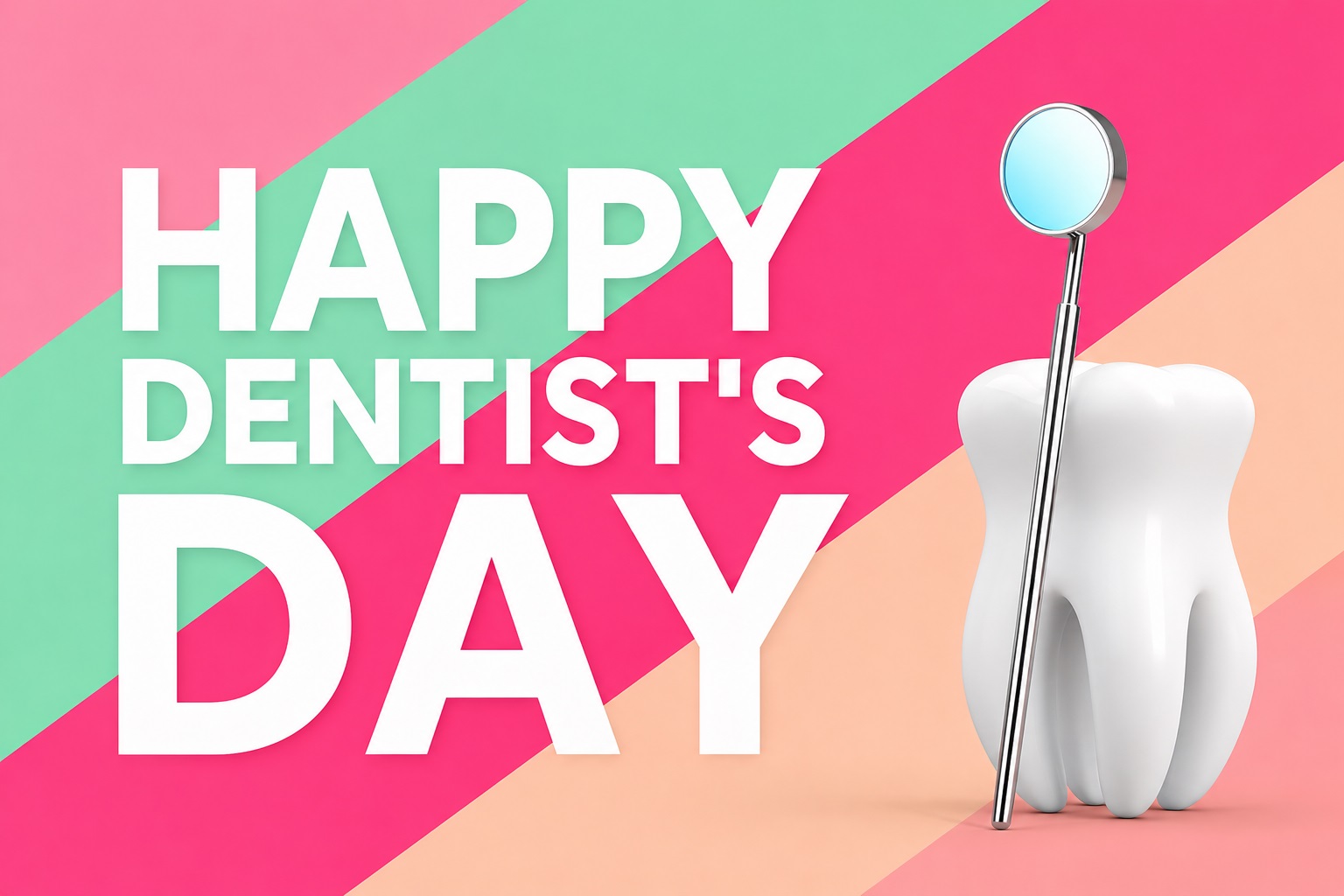 Colorful festive card for Dentist Day