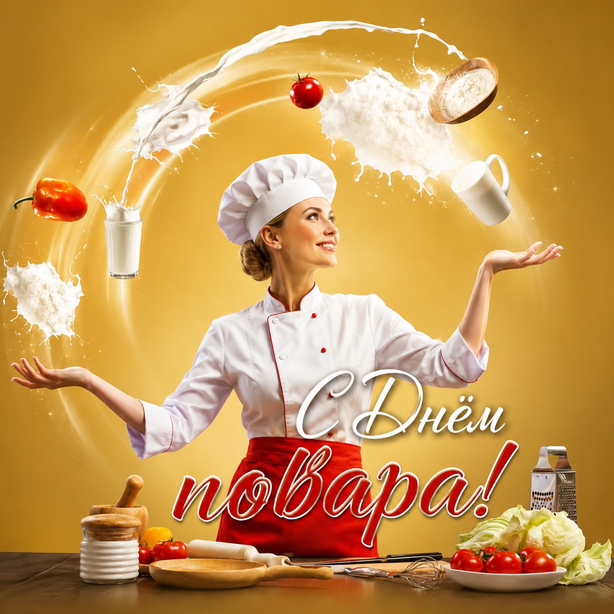 Bright festive card for Chef’s Day