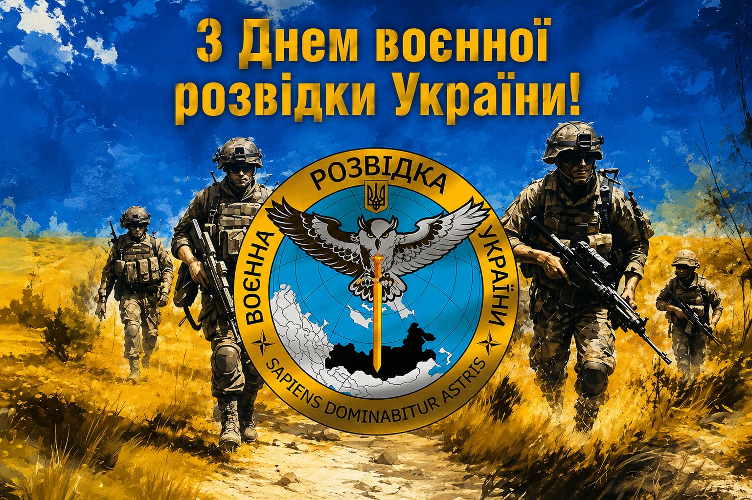 Vibrant patriotic card for Military Intelligence Day