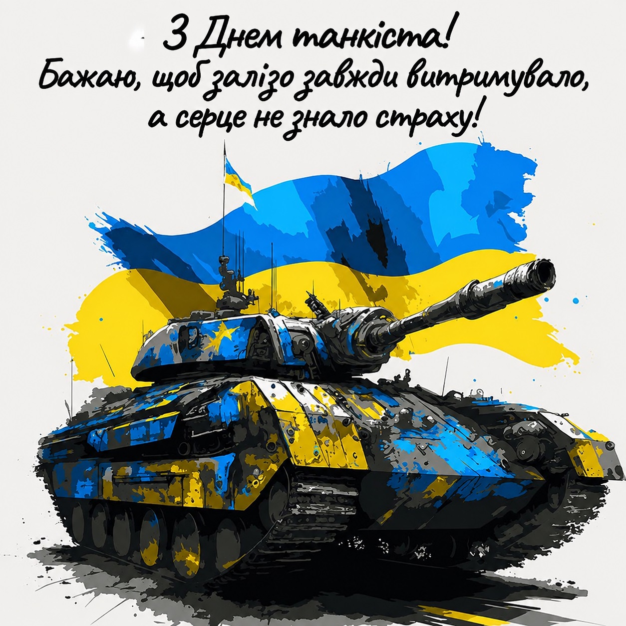 Bold patriotic card for Tank Troops Day