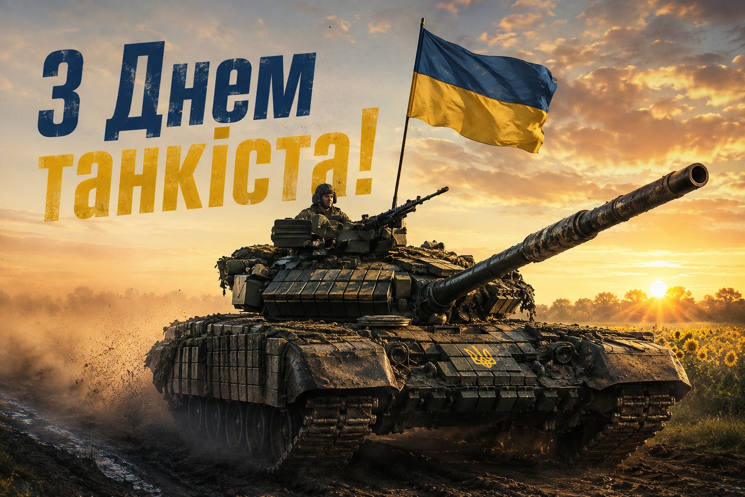 Powerful patriotic card for Tank Troops Day