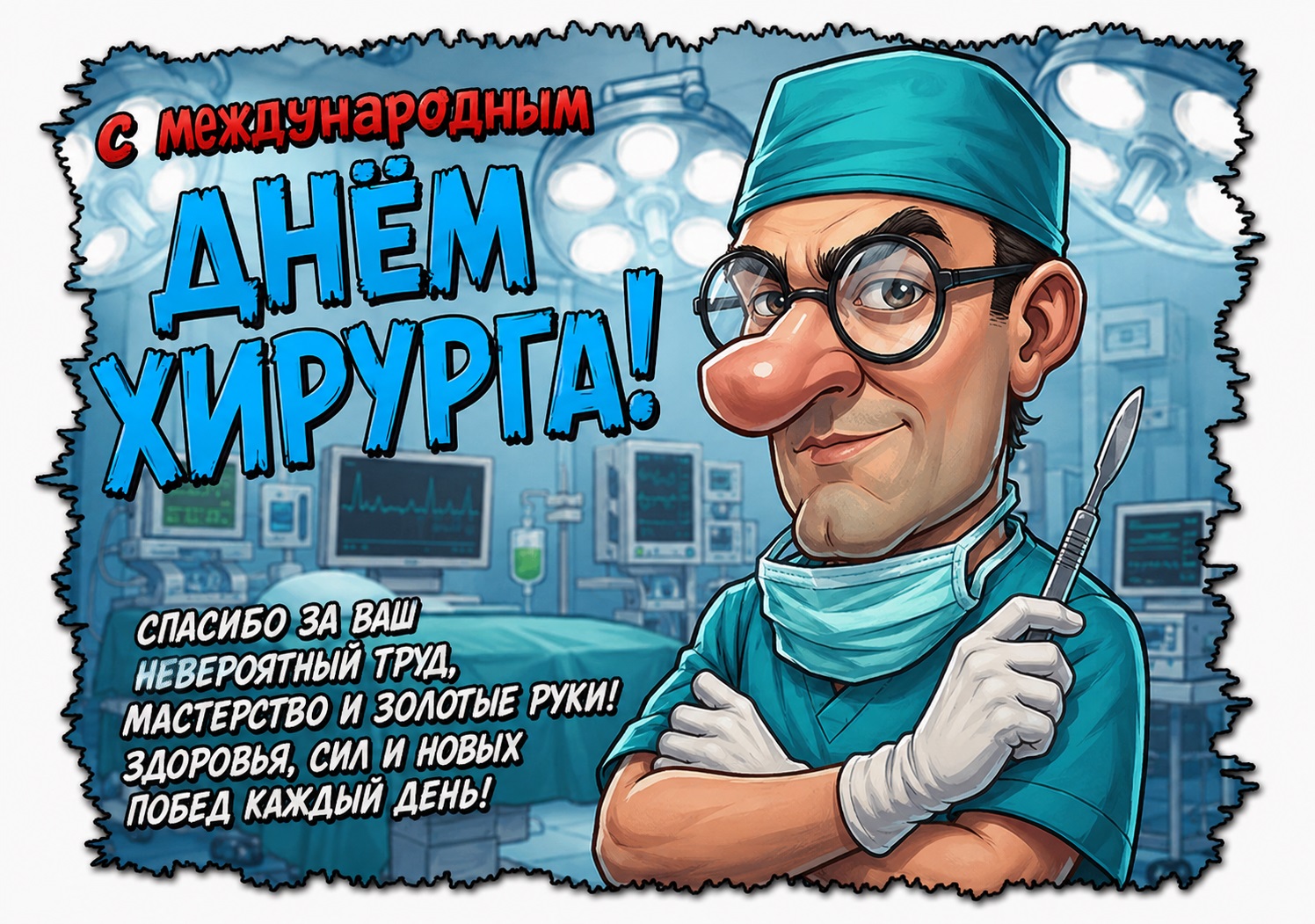 Funny colorful card for Surgeon’s Day