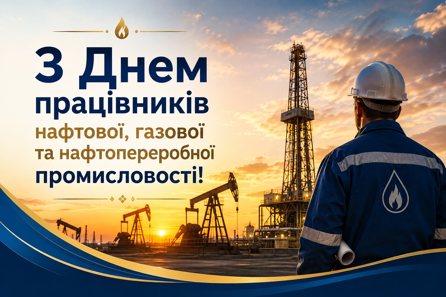 Patriotic card for Oil and Gas Workers Day
