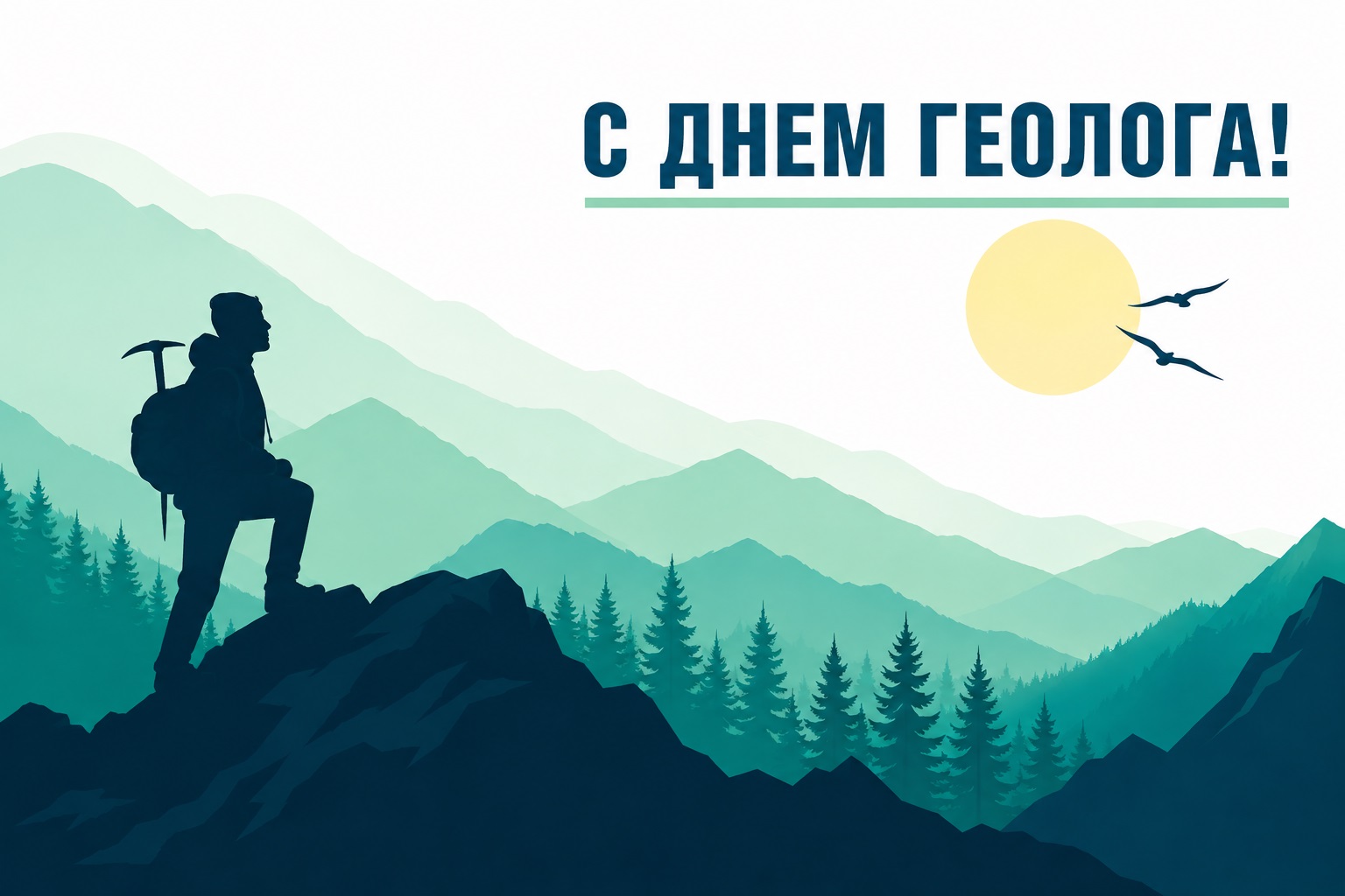 Stylish mountain card for Geologist’s Day
