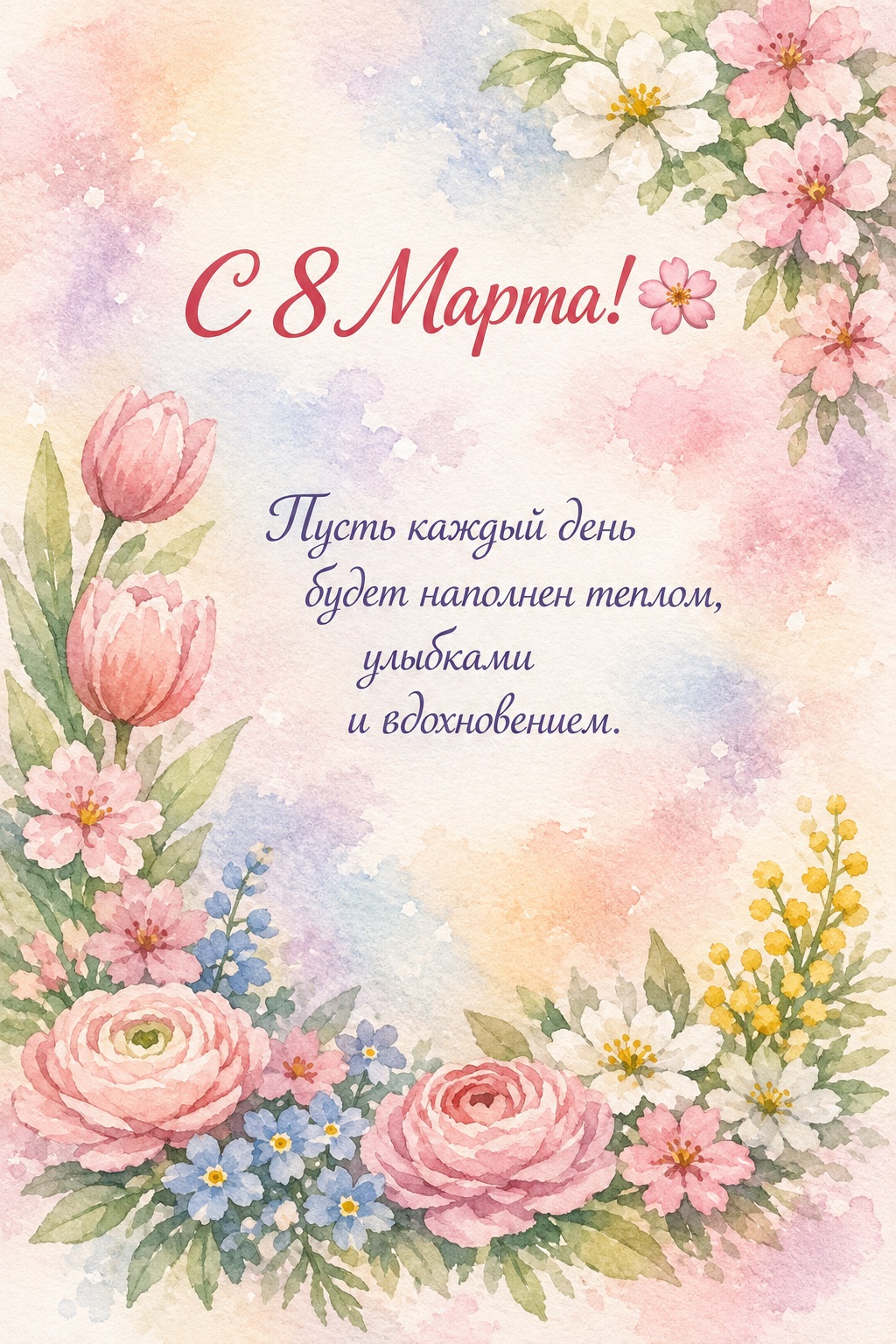 Delicate Floral Card for March 8