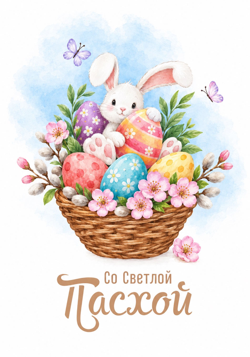 Sweet Easter Card with a Cute Bunny