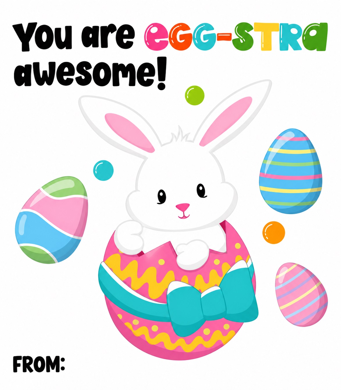 Funny Colorful Card for an Easter Friend