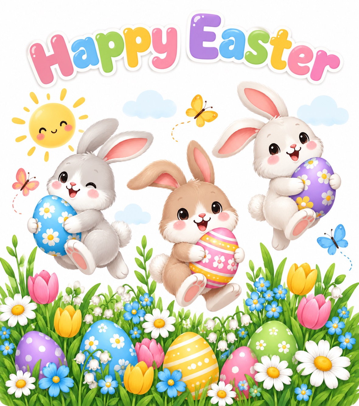 Cheerful Kids Card for Easter