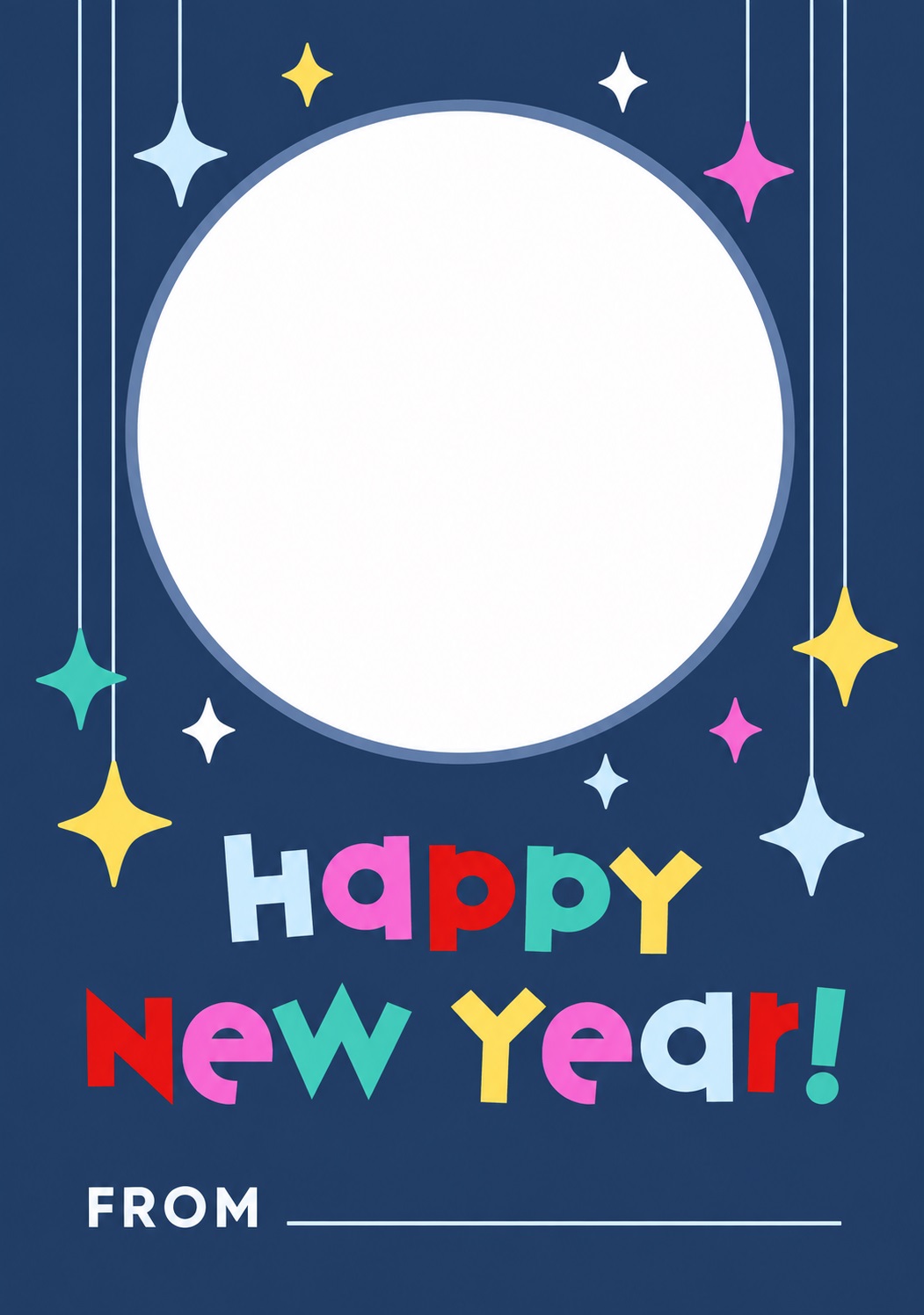Bright New Year Card with Photo Frame
