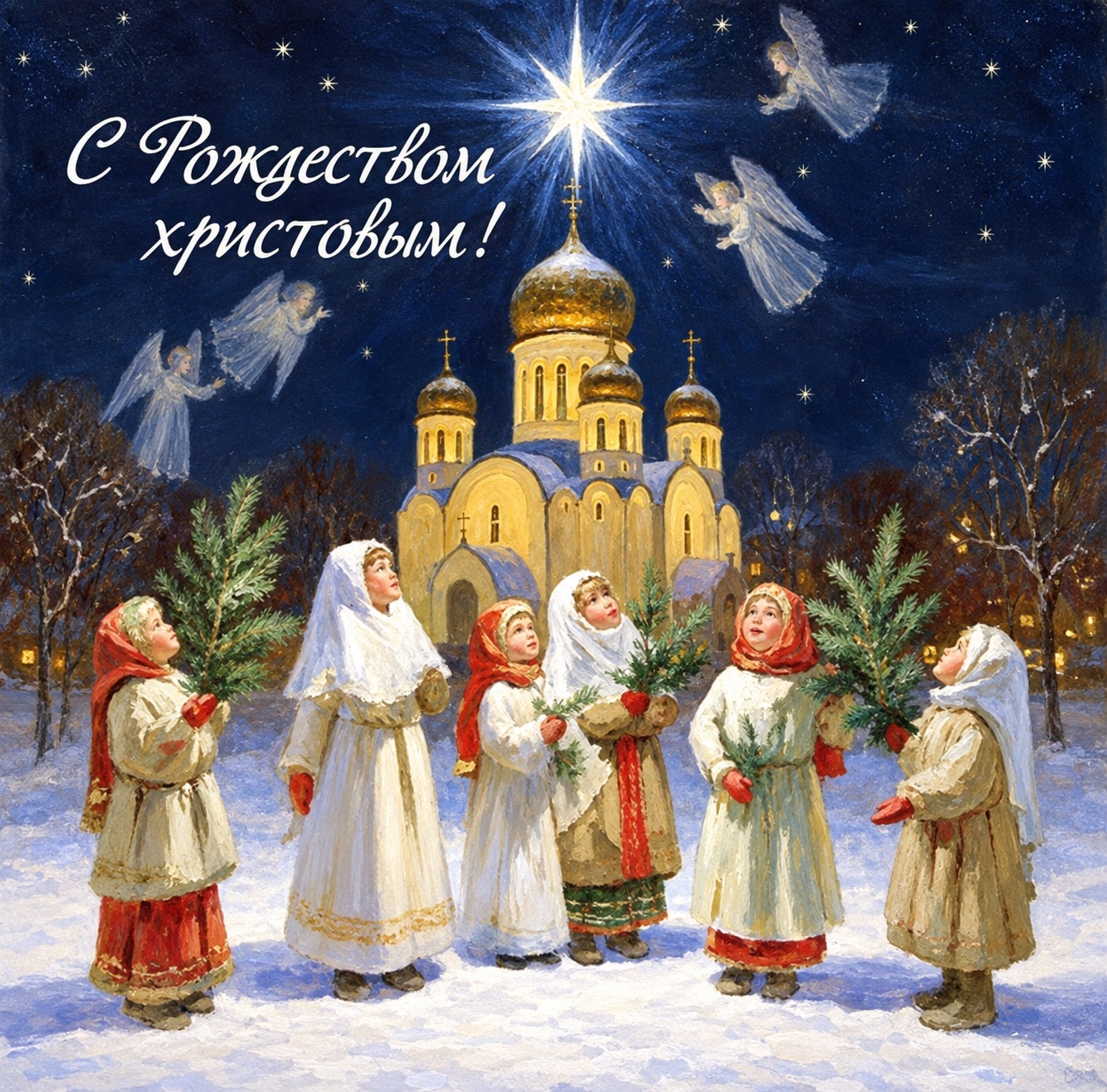 Festive Orthodox card for Christmas