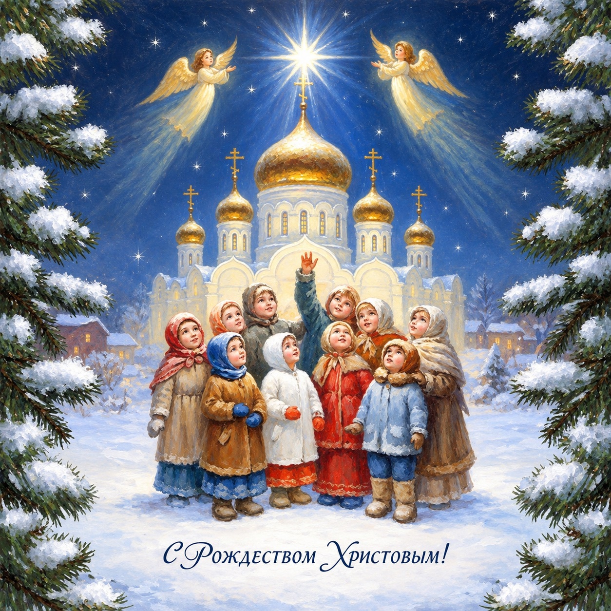 Heartwarming Orthodox card for Christmas