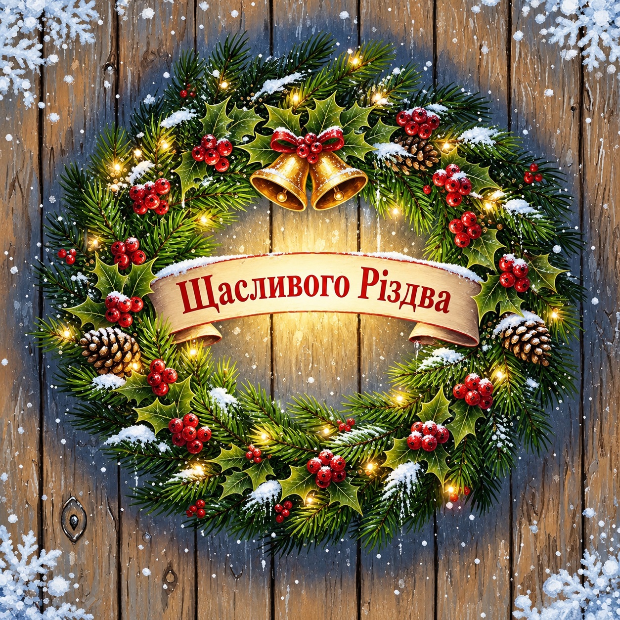 Cozy festive card for Christmas