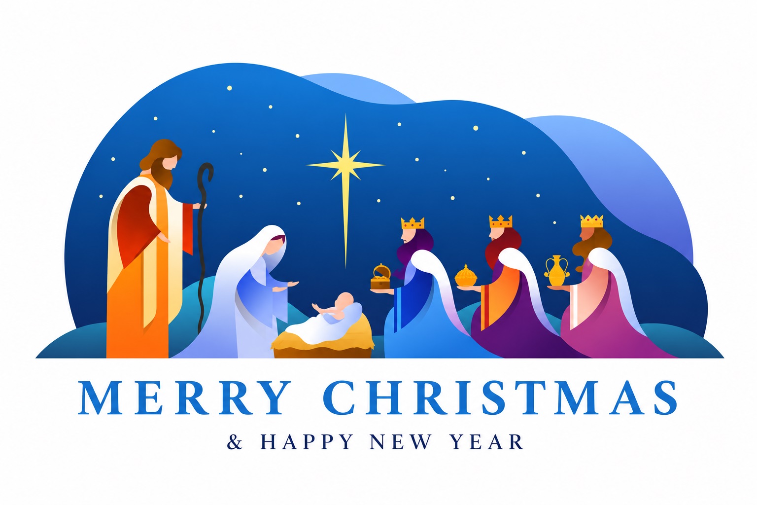 Traditional biblical card for Christmas