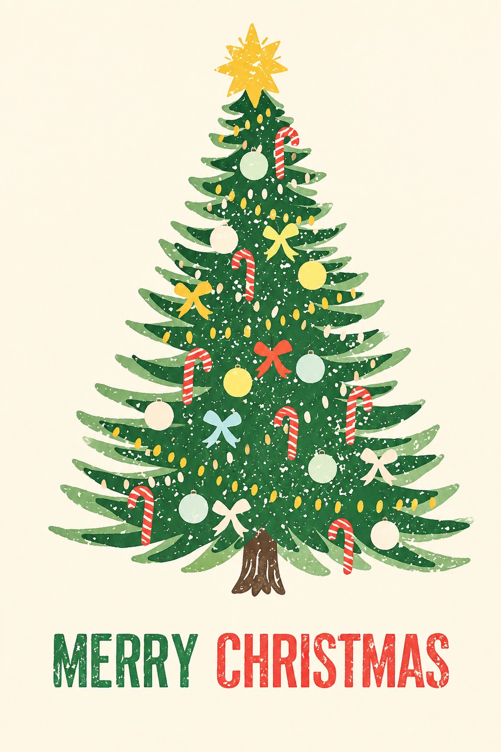 Stylish Christmas card with festive Christmas tree
