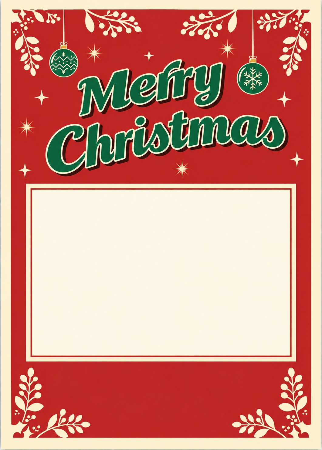 Christmas card with festive red design