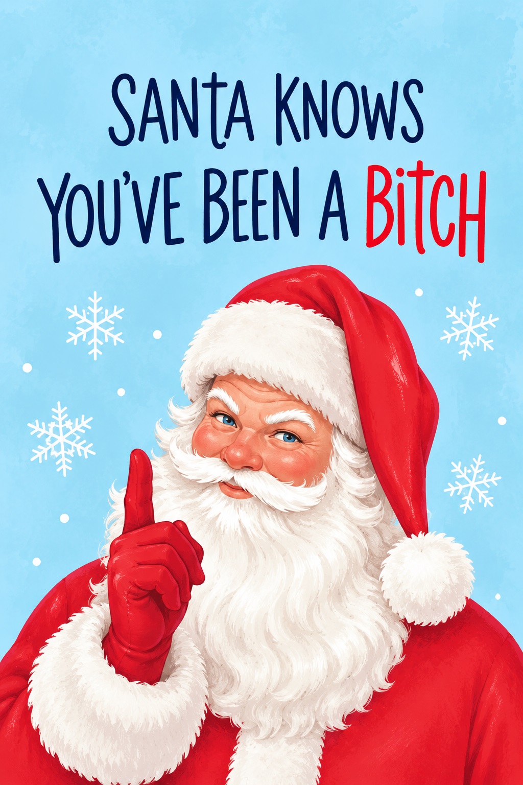 Funny Christmas card with Santa Claus