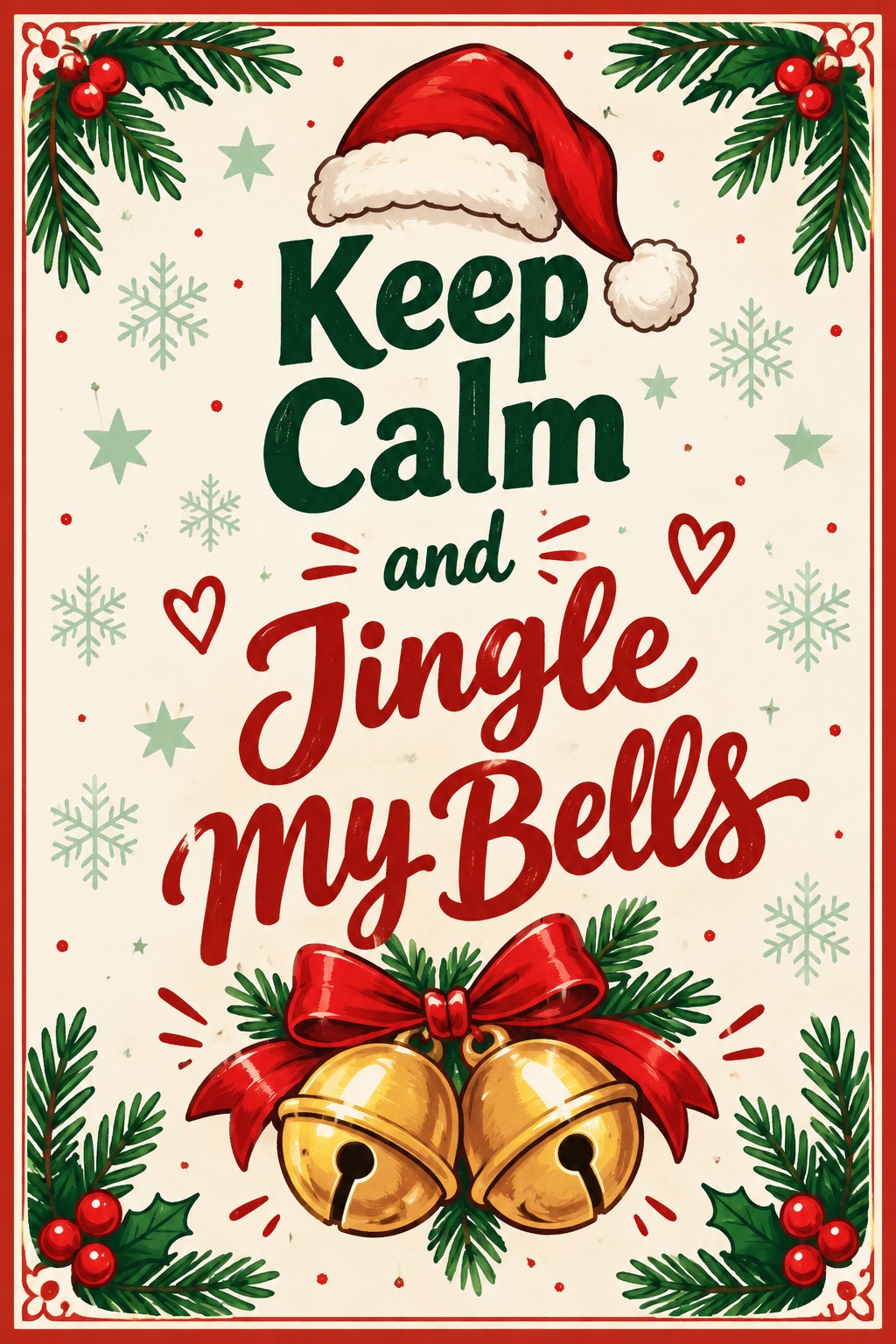 Funny Christmas card with festive bells