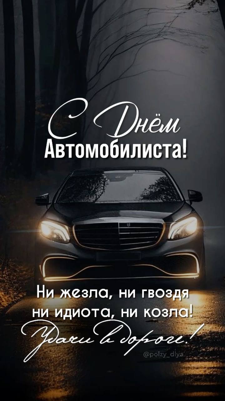 Stylish Motorist's Day Greeting Card